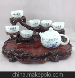 厂家直销 日用功夫茶具套装经典鲁青釉骨质瓷茶具创意礼品茶具 茶具套装