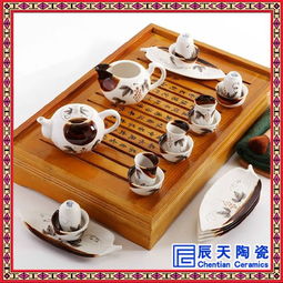 茶具套装礼品批发 手绘青花陶瓷茶具订做